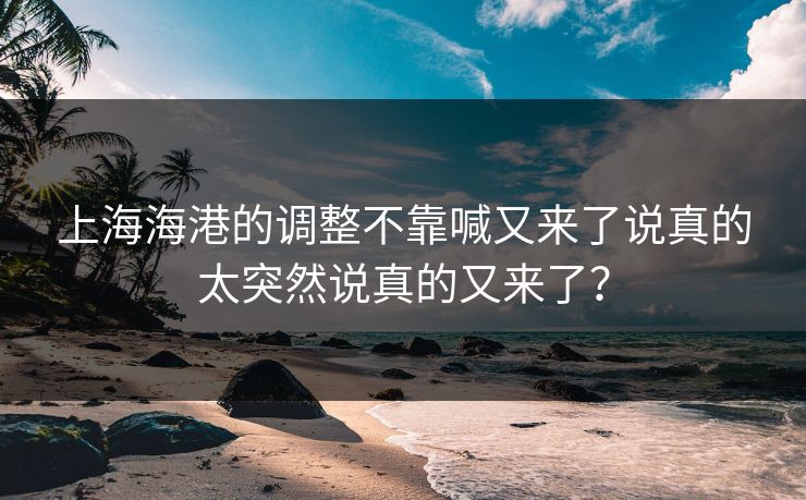 上海海港的调整不靠喊又来了说真的太突然说真的又来了？